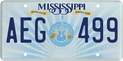 MS license plate AEG499