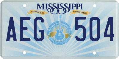 MS license plate AEG504