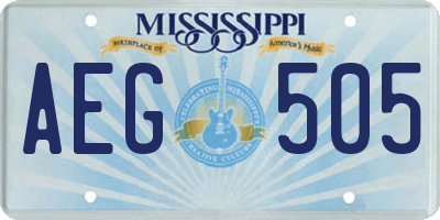 MS license plate AEG505