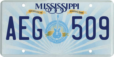MS license plate AEG509