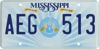 MS license plate AEG513