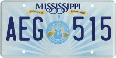 MS license plate AEG515