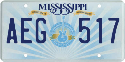 MS license plate AEG517