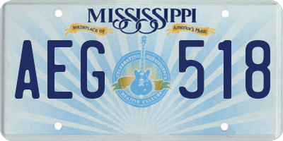 MS license plate AEG518
