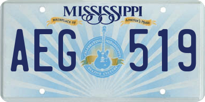 MS license plate AEG519