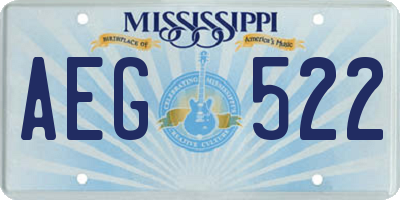 MS license plate AEG522