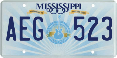 MS license plate AEG523