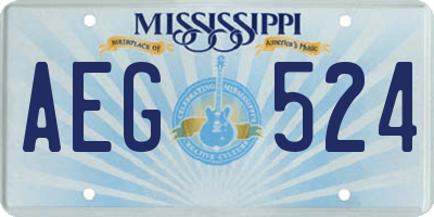 MS license plate AEG524