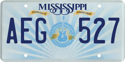 MS license plate AEG527