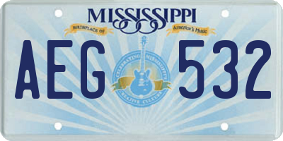 MS license plate AEG532