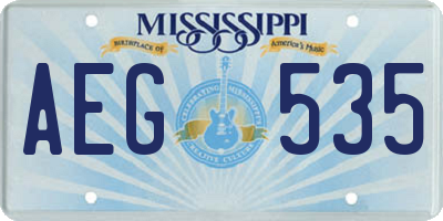MS license plate AEG535