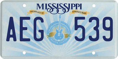 MS license plate AEG539