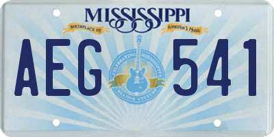 MS license plate AEG541