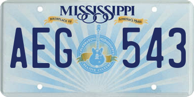 MS license plate AEG543