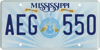 MS license plate AEG550