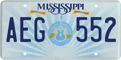 MS license plate AEG552
