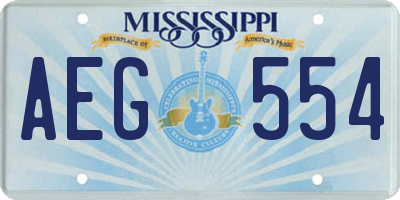 MS license plate AEG554