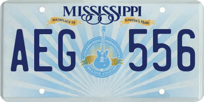 MS license plate AEG556