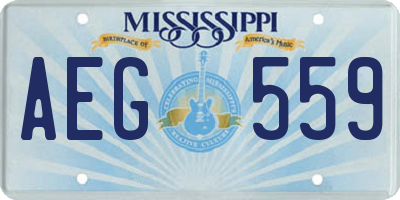 MS license plate AEG559
