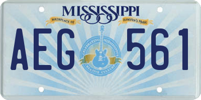 MS license plate AEG561