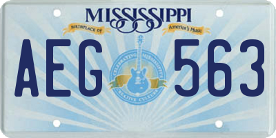 MS license plate AEG563