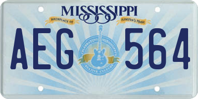 MS license plate AEG564