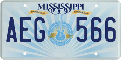 MS license plate AEG566