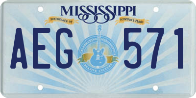 MS license plate AEG571