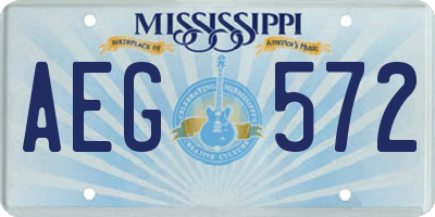 MS license plate AEG572