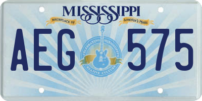 MS license plate AEG575