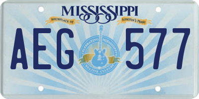 MS license plate AEG577