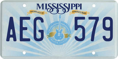 MS license plate AEG579