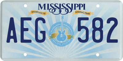 MS license plate AEG582