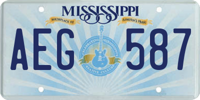 MS license plate AEG587