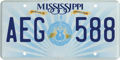 MS license plate AEG588