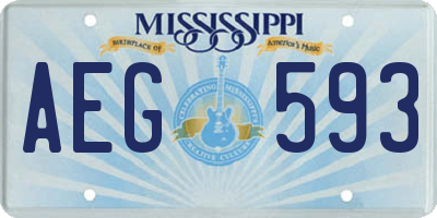 MS license plate AEG593