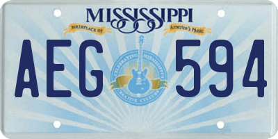 MS license plate AEG594