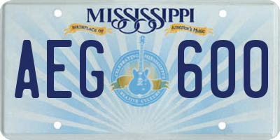 MS license plate AEG600