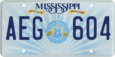 MS license plate AEG604