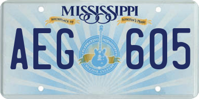 MS license plate AEG605
