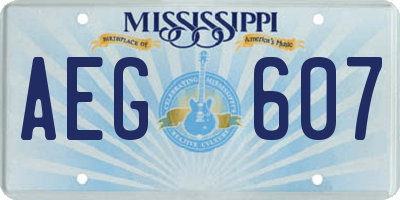MS license plate AEG607