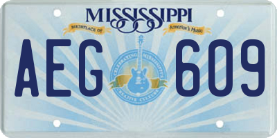 MS license plate AEG609
