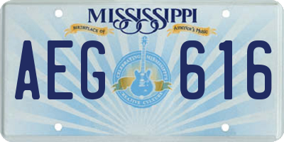 MS license plate AEG616