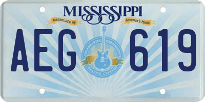 MS license plate AEG619