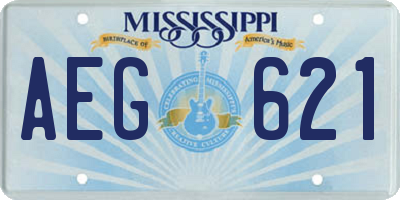 MS license plate AEG621