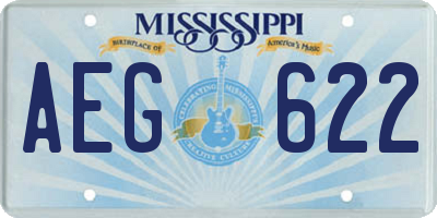 MS license plate AEG622