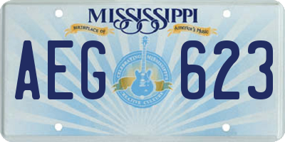 MS license plate AEG623