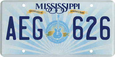 MS license plate AEG626