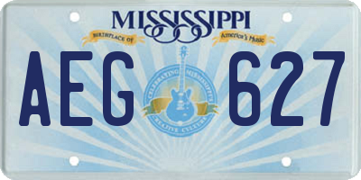MS license plate AEG627