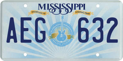 MS license plate AEG632